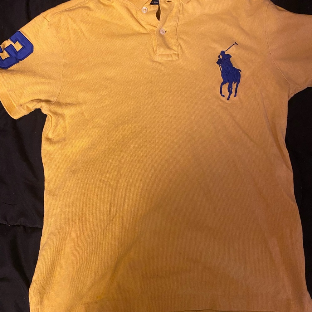 Ralph Lauren Yellow and Blue Polo Shirt